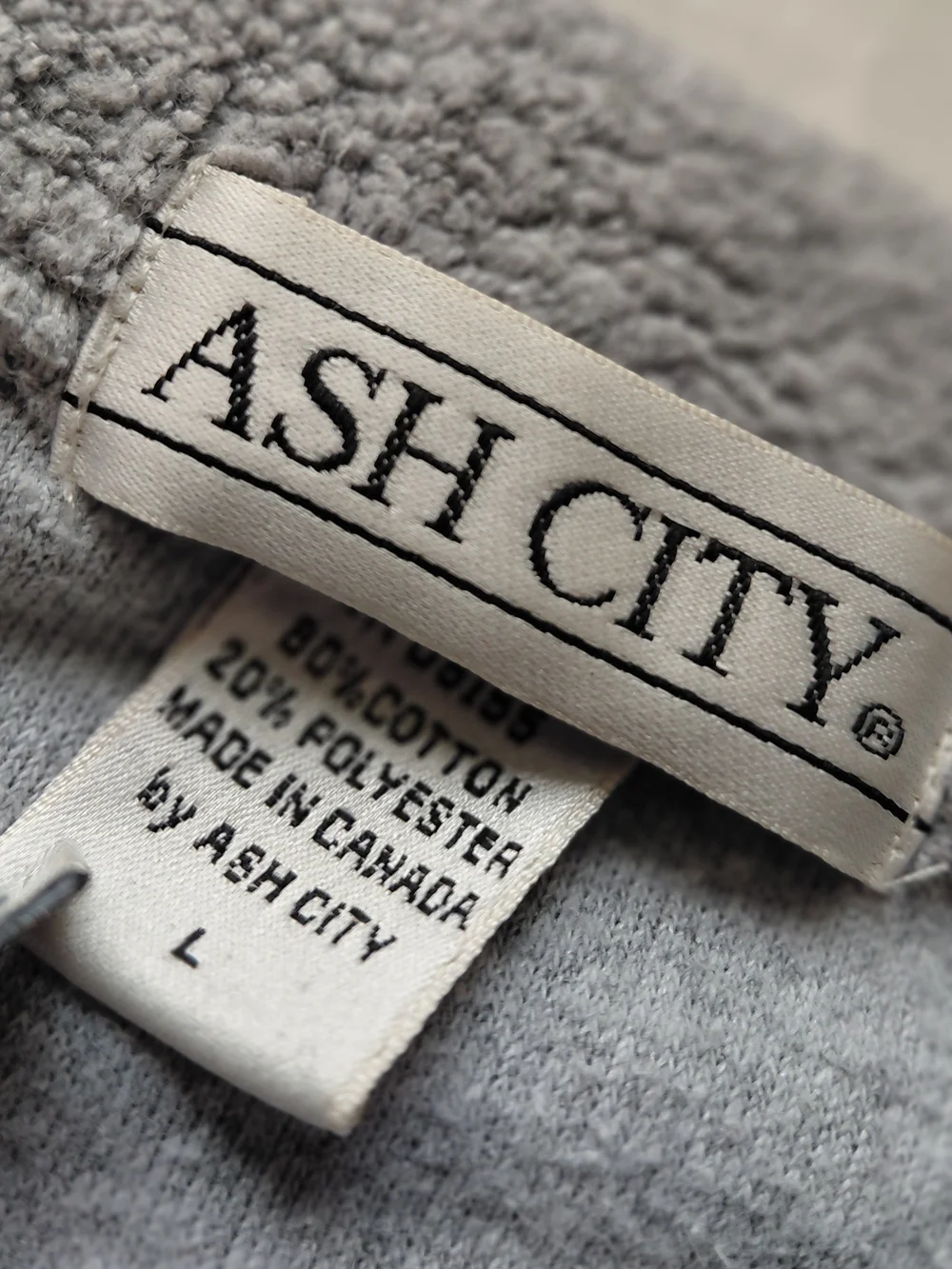 RARE Vintage Ash City M&M's Candy & Tobacco Fleece Pullover Gray L